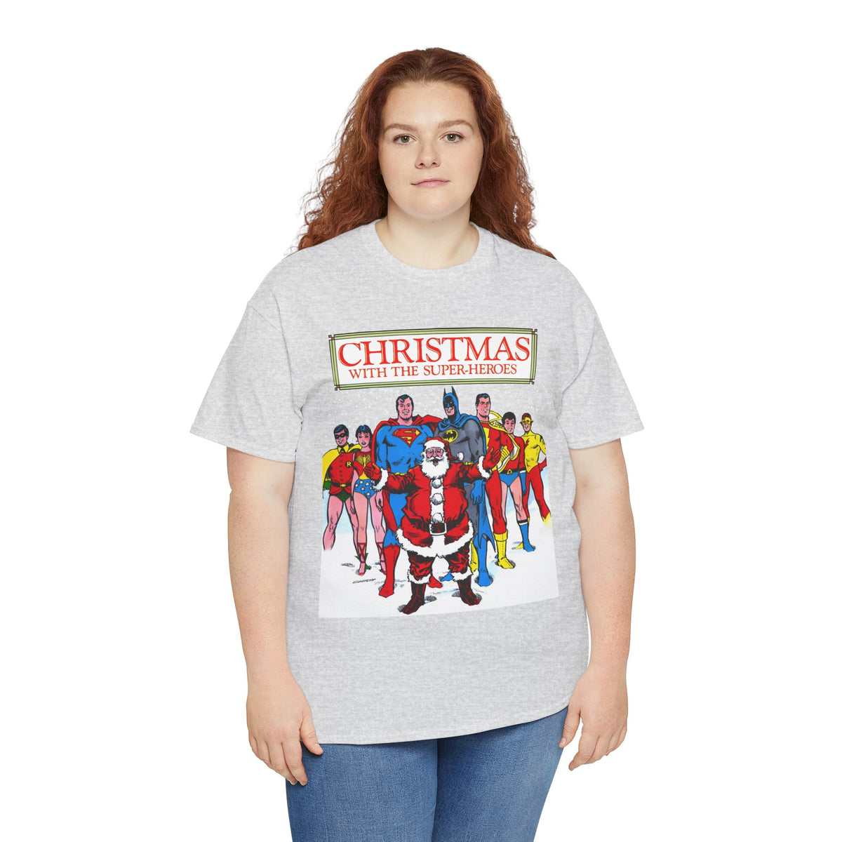 Christmas with the Superheroes T-Shirt - Nick Cardy Art - Superman Batman Captain Marvel Teen Titans Retro Festive Holiday Tee - DC Comics