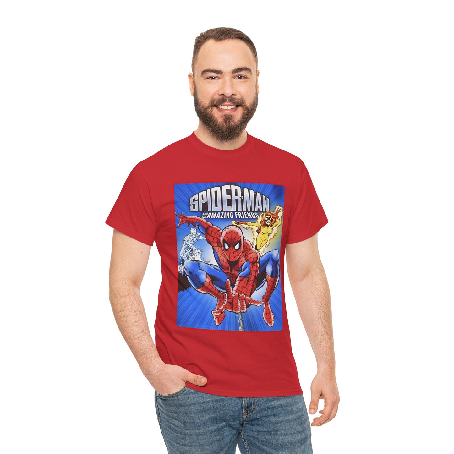Spider-Man & His Amazing Friends T-Shirt - Firestar, Iceman - Popular 1980s Saturday Morning Cartoon - Marvel Comics