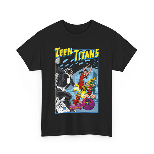 Teen Titans T-Shirt - Bronze Age DC Comics - Dr Light, Wonder Girl, Robin, Mal, Guardian, Speedy - Ernie Chan Cover Art from Issue #44