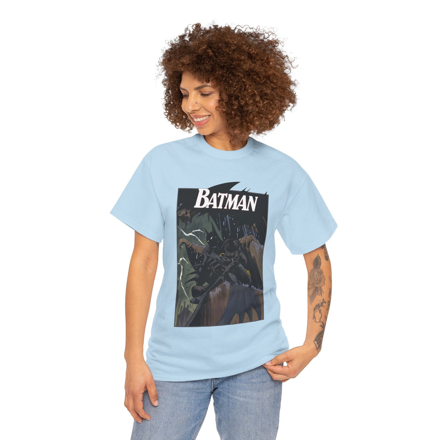 Batman T-Shirt - Norm Breyfogle Art - 1990s Dark Knight Detective - Gotham City - Perched on A Gargoyle - DC Comics