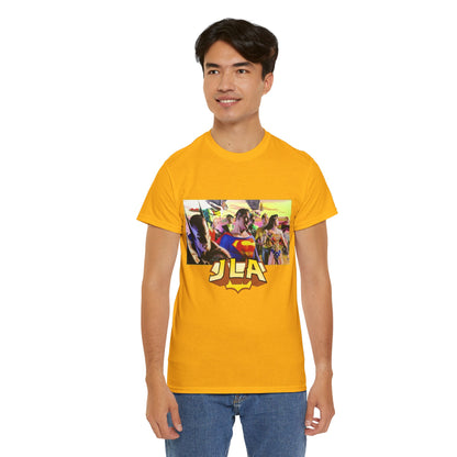 JLA T-Shirt - Alex Ross Art - Superman, Batman, Wonder Woman, Hawkman, Green Lantern, Black Canary, Flash, Martian Manhunter, Green Arrow - Justice League - DC Comics