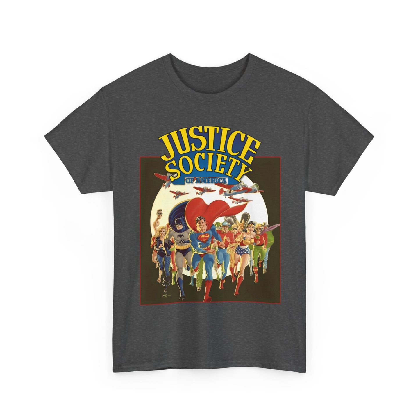 Justice Society of America T-Shirt - Superman, Wonder Woman, Black Canary, Green Lantern, Batman, Plastic Man, Flash - DC Comics