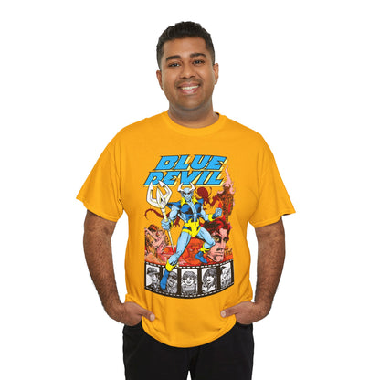 Blue Devil T-Shirt -  Dan Mishkin, Gary Cohn, & Paris Cullins - Dan Cassidy, Hollywood Stuntman - 1980s DC Comics Series