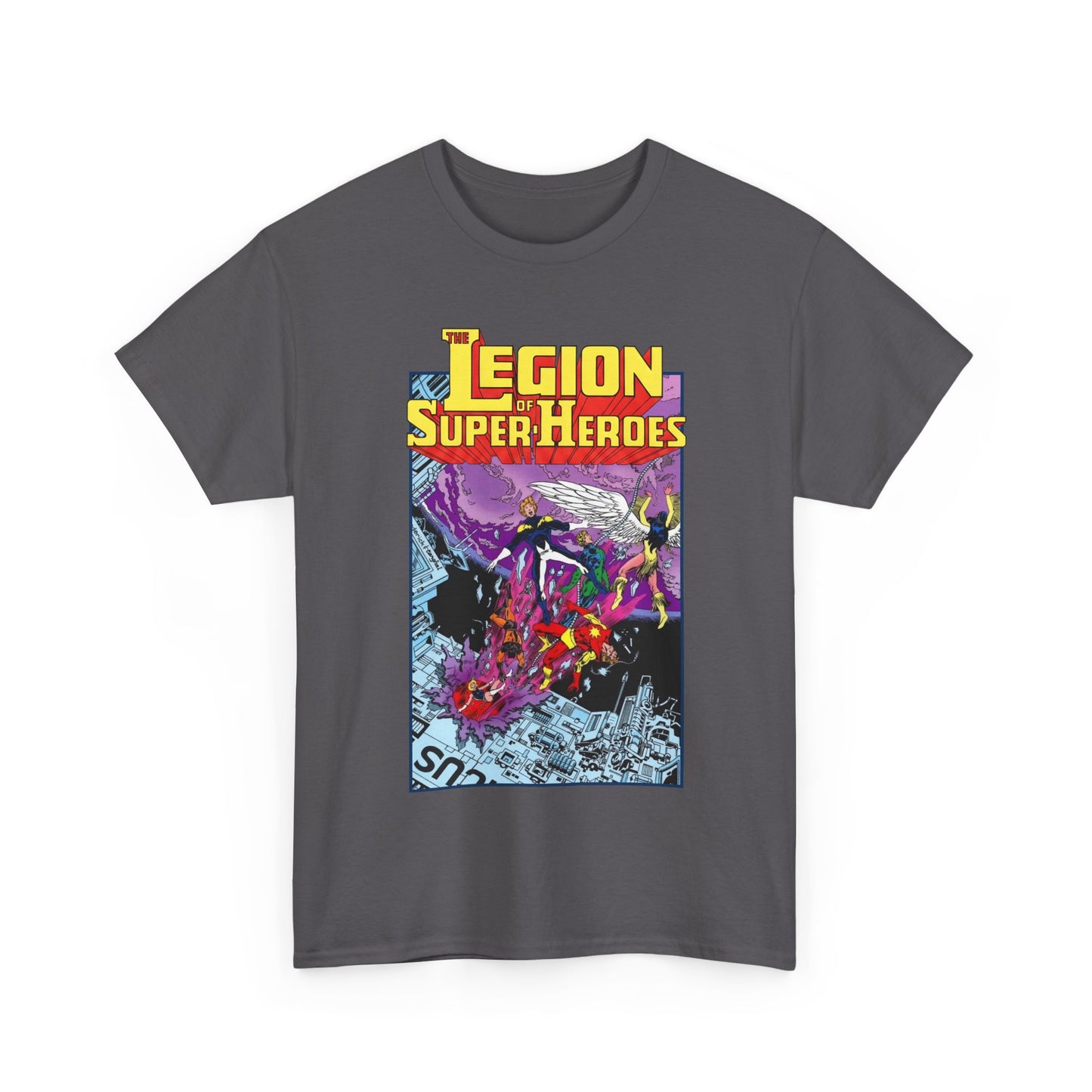 Legion of Super-Heroes T-Shirt - Pat Broderick Art - Timber Wolf, Lightning Lad, Wildfire, Dawnstar, Element Lad - LOSH - DC Comics