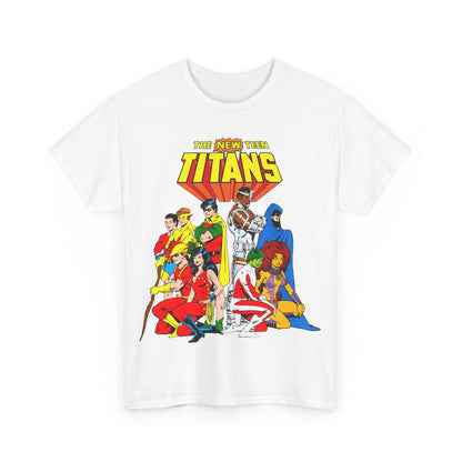 New Teen Titans T-Shirt - George Perez Art - Robin, Wonder Girl, Starfire, Raven, Cyborg, Speedy, Aqualad - DC Comics