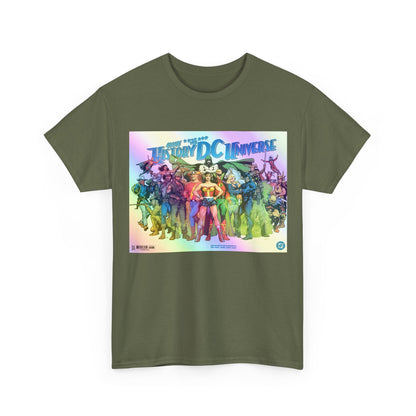 New History of the DC Universe T-Shirt - Wonder Woman, Wildcat, Black Canary, Sgt. Rock, Etrigan, Spectre, Jonah Hex - DC Comics