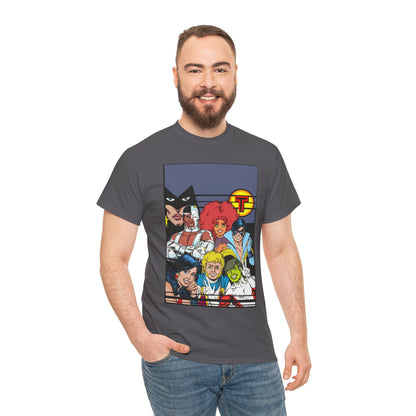 New Teen Titans T-Shirt - George Perez Painted Art - Nightwing, Wonder Girl, Raven, Jericho, Cyborg, Starfire, Changeling - DC Comics
