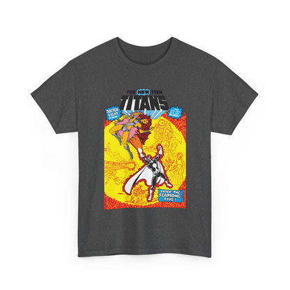 New Teen Titans T-Shirt - George Perez Art - #3 Cover Art - Dr. Light & the Fearsome Five Vs Starfire & the Teen Titans - DC Comics