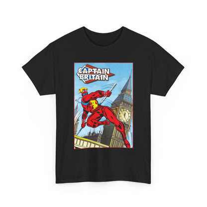 Captain Britain T-Shirt - Ron Wilson Art - Brian Braddock - Marvel UK Series - Chris Claremont Stories - Marvel Comics