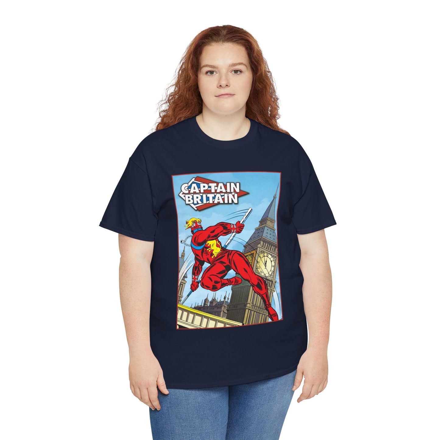 Captain Britain T-Shirt - Ron Wilson Art - Brian Braddock - Marvel UK Series - Chris Claremont Stories - Marvel Comics