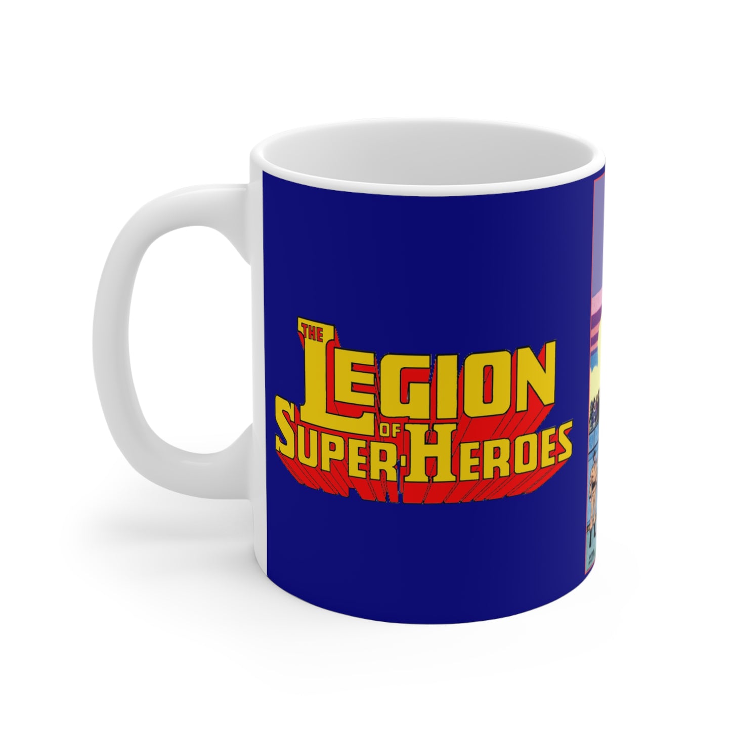Legion of Super-Heroes Coffee Mug - Issue #300 Spread - DC Comics Art - Mug 11oz - Saturn Girl, Cosmic Boy, Lightning Lad, Brainiac 5