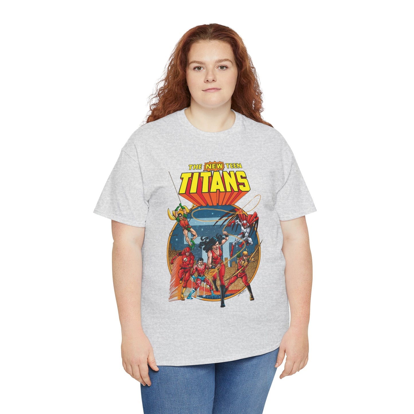 New Teen Titans T-Shirt - George Perez Art - Wonder Girl, Flash, Robin, Speedy, Aqualad, Hawk - DC Comics