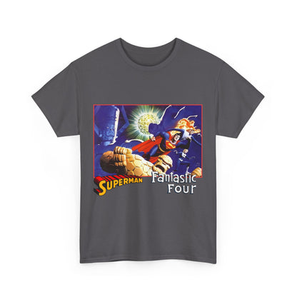 Superman & Fantastic Four T-Shirt - Marvel, DC Comics - Alex Ross, Dan Jurgens - 1990s Crossover Vs Galactus