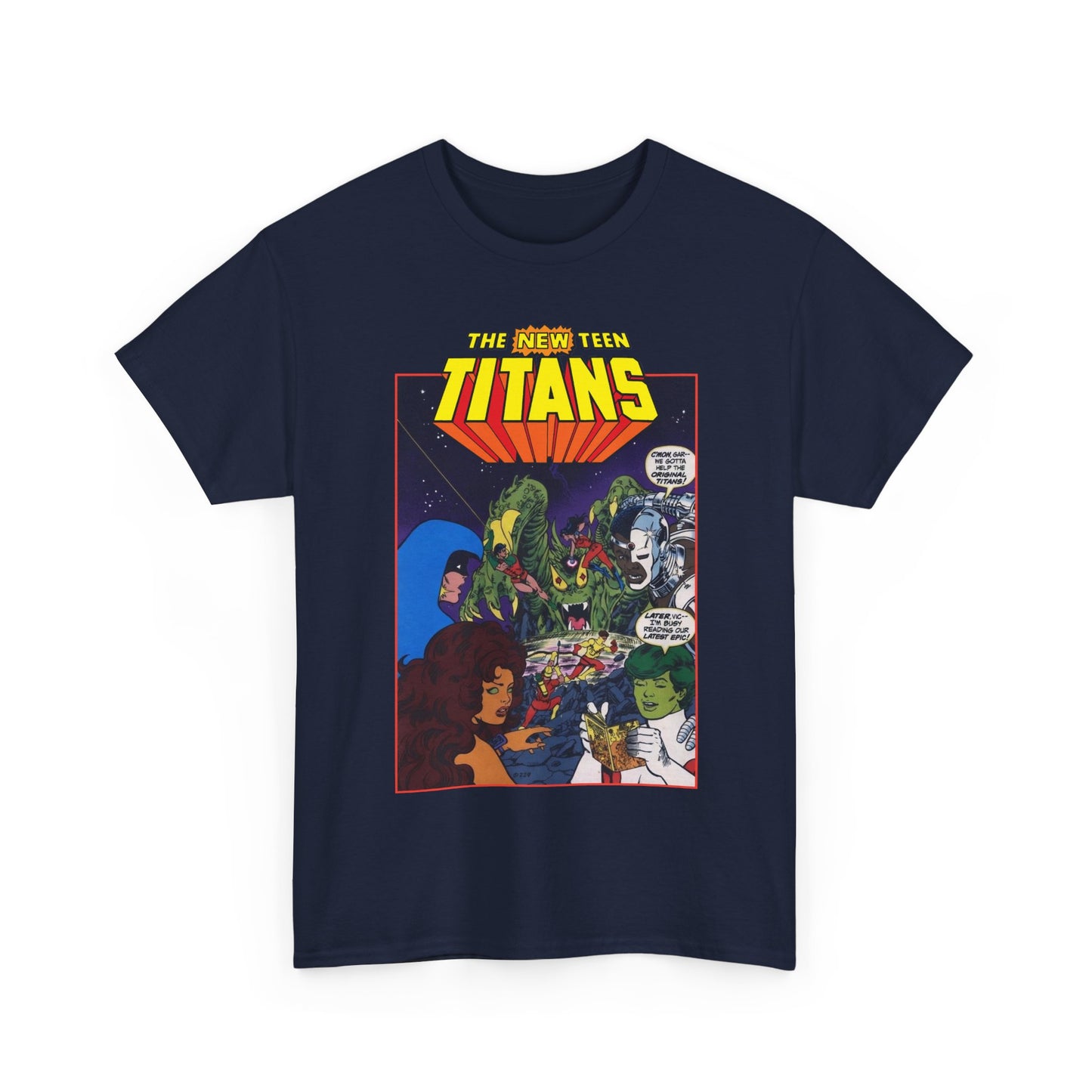 New Teen Titans T-Shirt - George Perez Art - 1980s DC Digest Artwork - Raven, Cyborg, Changeling, Starfire - DC Comics