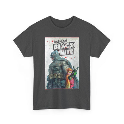 Batman: Black & White T-Shirt - Bill Sienkiewicz Art - Dark Knight Returns - Batman & Robin (Carrie Kelley) - DC Comics