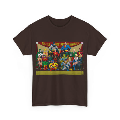 JSA T-Shirt - Sandman, Starman, Atom, Dr Fate, Mr Terrific, Flash, Green Lantern - DC Comics - Justice Society of America - Golden Age