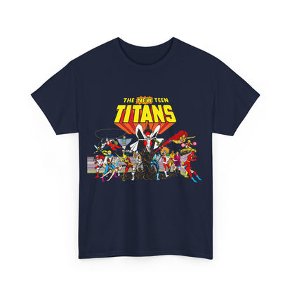 New Teen Titans T-Shirt - George Perez Art - Nightwing, Starfire, Cyborg, Speedy, Bumblebee, Hawk, Dove, Speedy, Wonder Girl, Terra, Lilith - DC Comics