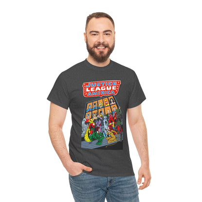 Justice League of America T-Shirt - George Perez Art - Wonder Woman, Hourman, Batman, Firestorm - SSOSV - DC Comics