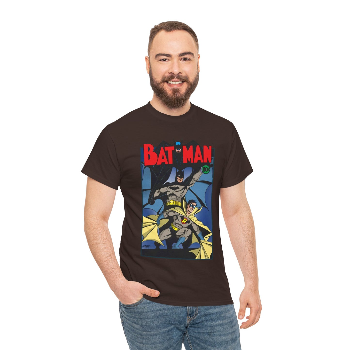 Batman & Robin T-Shirt - George Perez Art - Earth 2 - DC Comics - Golden Age JSA - Bruce Wayne & Dick Grayson