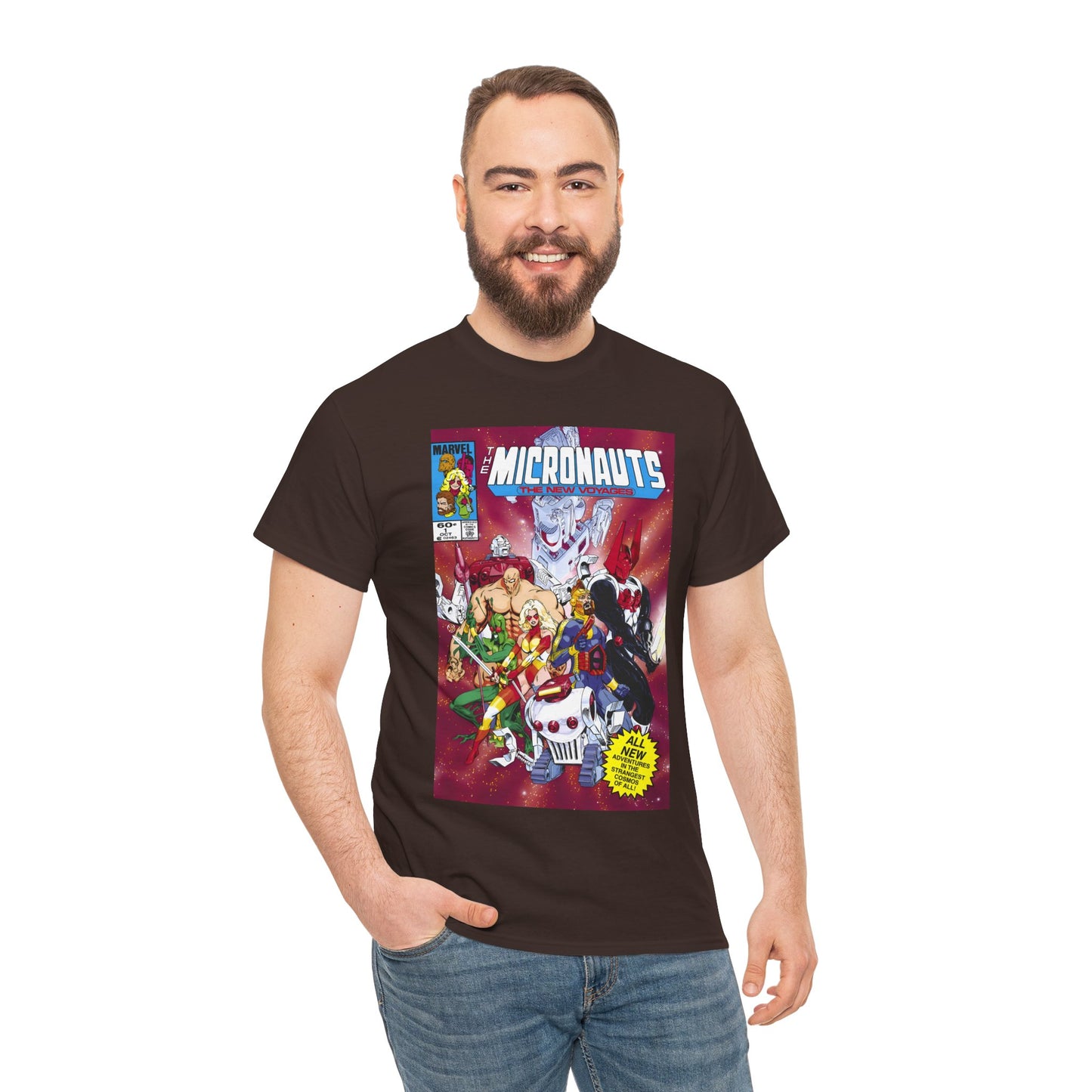 Micronauts: The New Voyages T-Shirt - Commander Arcturus Rann, Biotron, Marionette, Bug - Marvel Comics Series