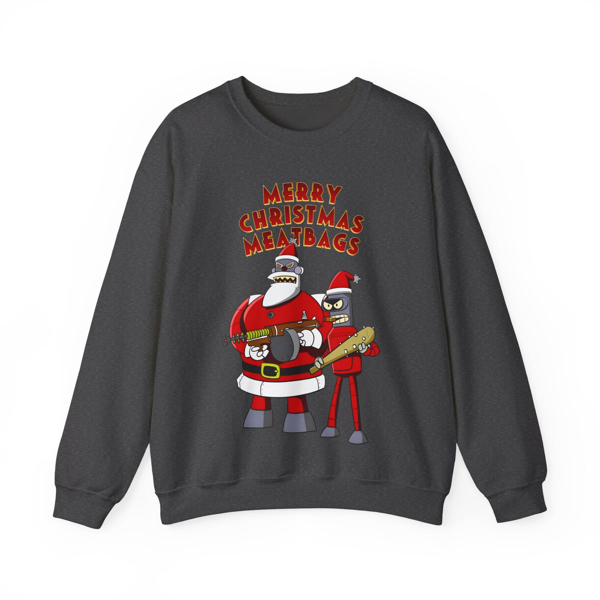 Robot Santa Claus & Bender Futurama Christmas Heavy Blend Crewneck Sweatshirt