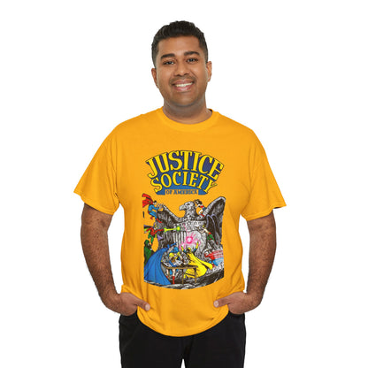 Justice Society T-Shirt - George Perez Art - Dr Fate, Atom, Spectre, Wonder Woman, Flash, Batman, Superman, Hawkman - JSA - DC Comics