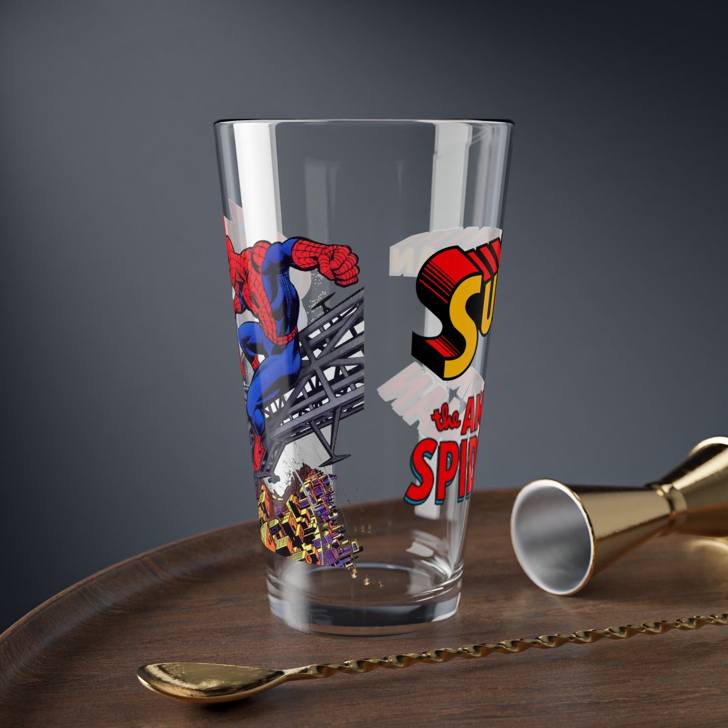 Superman & Amazing Spider-Man Pint Glass, 16oz - DC Comics & Marvel Comics Crossover - Classic 1970s Story