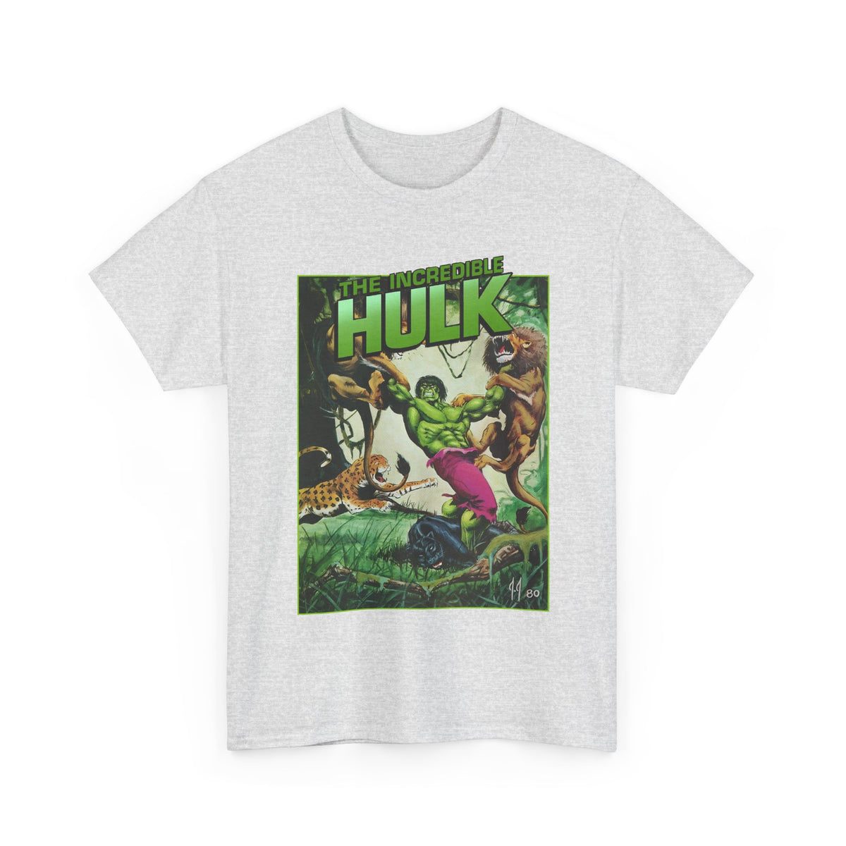 Incredible Hulk T-Shirt - Joe Jusko Art - Hulk Fighting Lions and Tigers - Marvel Comics