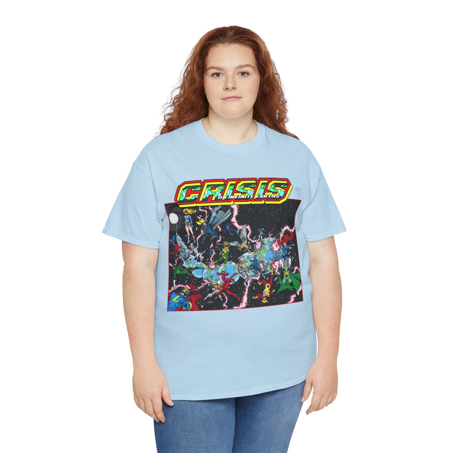 Crisis on Infinite Earths T-Shirt - George Perez Art - #1 Cover, First Issue - Harbinger, Pariah, Obsidian, Firestorm - DC Comics