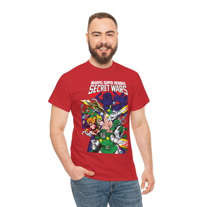 Marvel Super-Heroes Secret Wars T-Shirt - The Bad Guys - Dr Doom, Galactus, Doctor Octopus, Titania, Absorbing Man, Enchantress - Marvel Comics Series