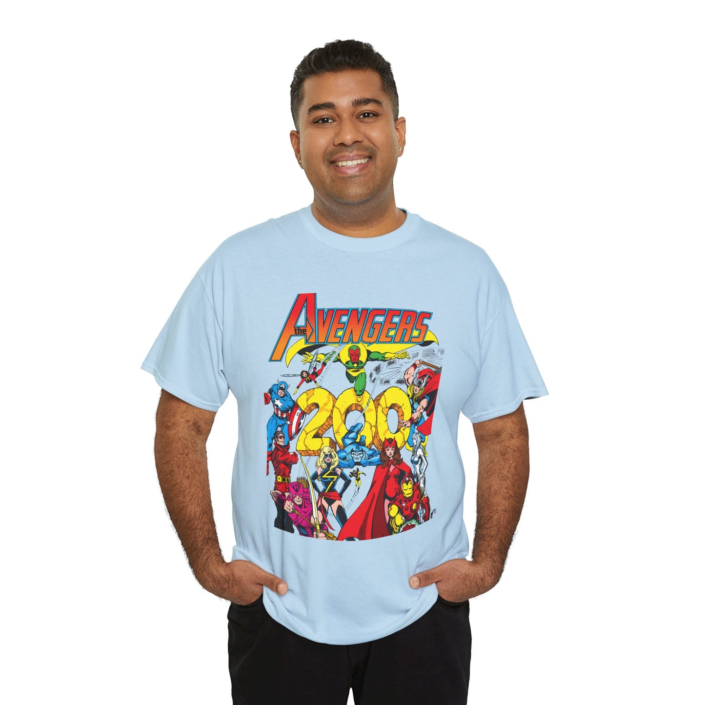 Avengers T-Shirt - George Perez Art - #200 Cover - Thor, Scarlet Witch, Iron Man, Vision, Hawkeye, Beast, Jocasta, Wasp, Captain America, Wonder Man