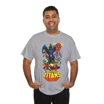 New Teen Titans T-Shirt - George Perez Art - Raven, Cyborg, Robin, Starfire, Wonder Girl, Changeling - DC Comics