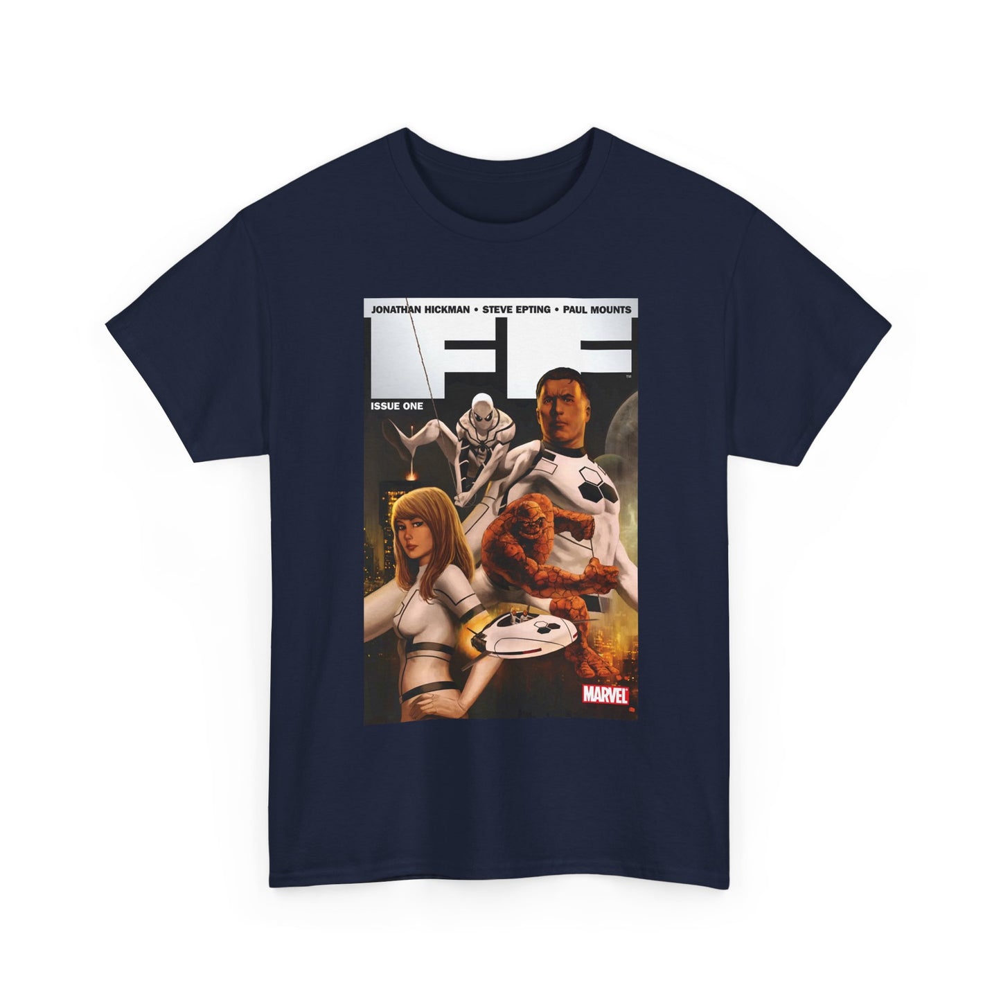 FF #1 T-Shirt - Steve Epting Art - Fantastic Four/Future Foundation - Spider-Man, Mr. Fantastic, Invisible Woman, The Thing - Marvel Comics