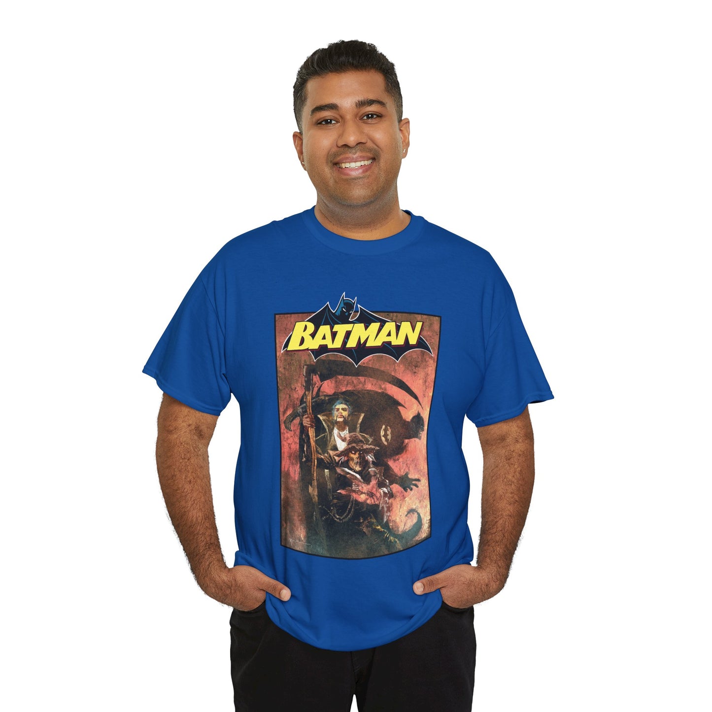 Batman T-Shirt - Bill Sienkiewicz Art - With Scarecrow & Ra's Al Ghul - DC Comics