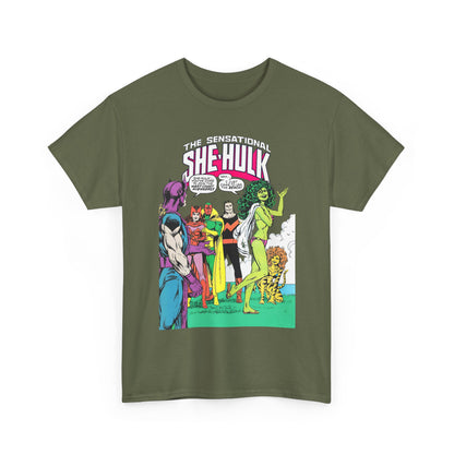 She-Hulk T-Shirt - John Byrne Art - West Coast Avengers Appearance - Hawkeye, Scarlet Witch, Wonder Man, Vision, Tigra - Marvel Comics