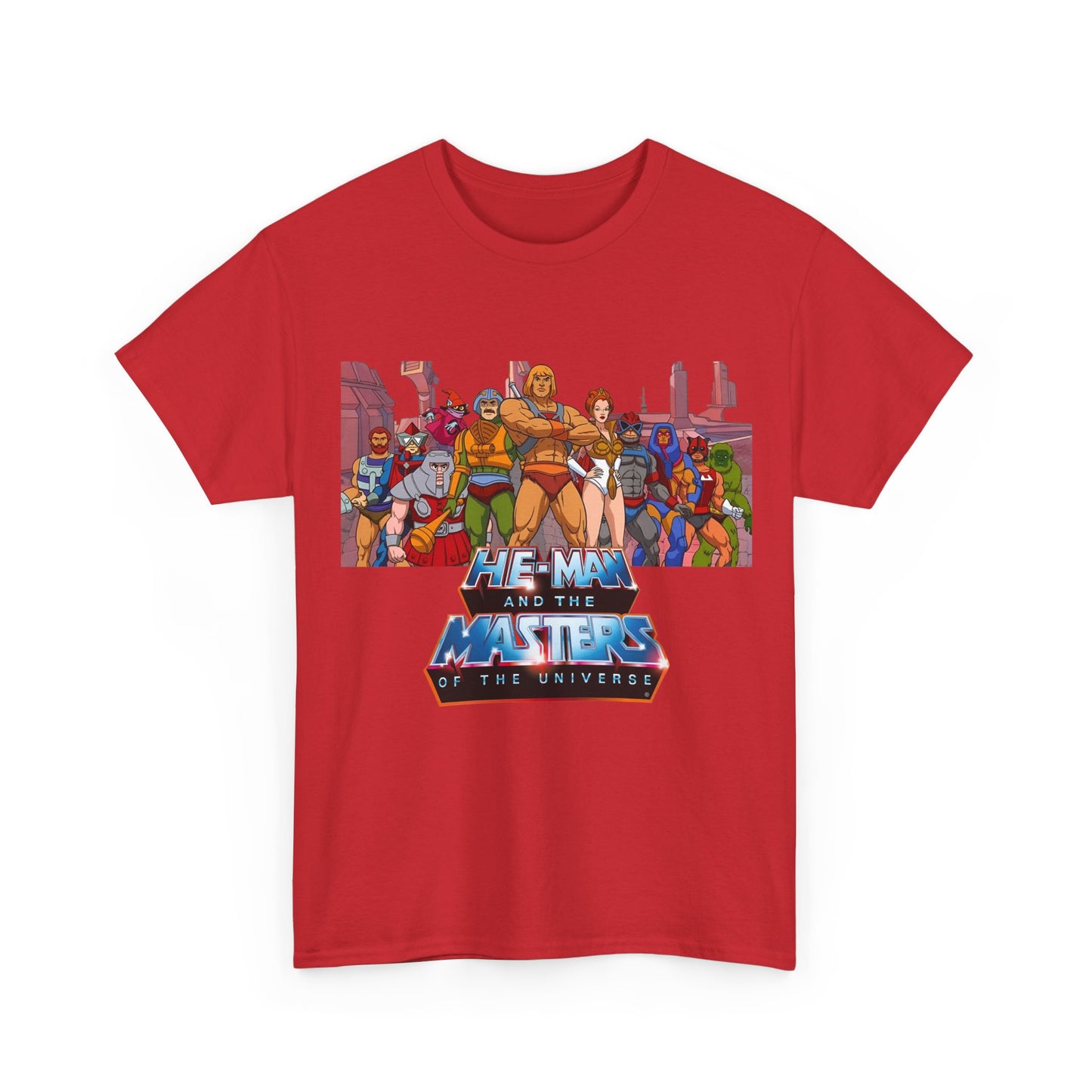 Masters of the Universe T-Shirt - He-Man, Man-At-Arms, Teela, Orko, Fisto, Moss Man, Ram Man - 1980s Filmation Art
