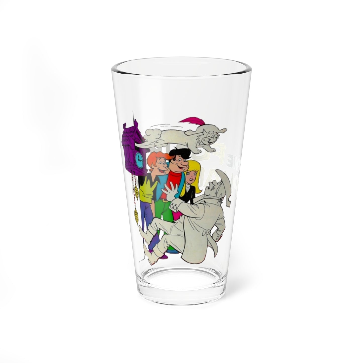 Funky Phantom Pint Glass, 16oz - Mudsy & Boo - Skip Gilroy, April Stewart, Augie Anderson, Elmo - Hanna-Barbera Saturday Morning Cartoon