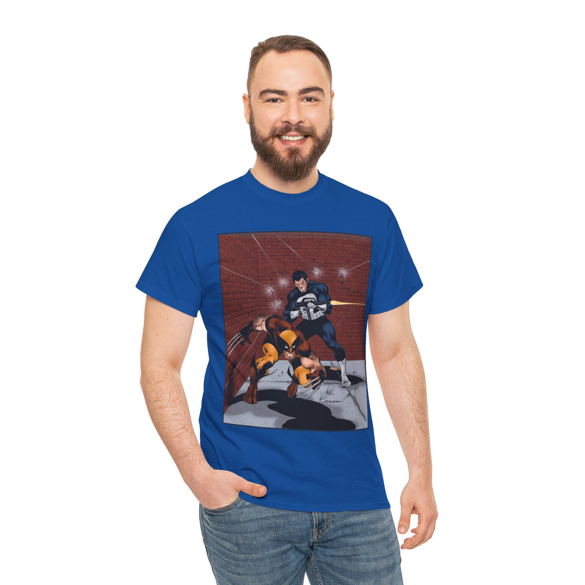 Wolverine & Punisher T-Shirt - John Buscema Art - Marvel Comics