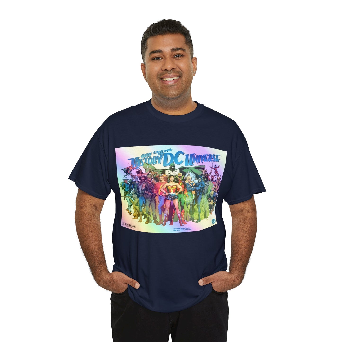 New History of the DC Universe T-Shirt - Wonder Woman, Wildcat, Black Canary, Sgt. Rock, Etrigan, Spectre, Jonah Hex - DC Comics