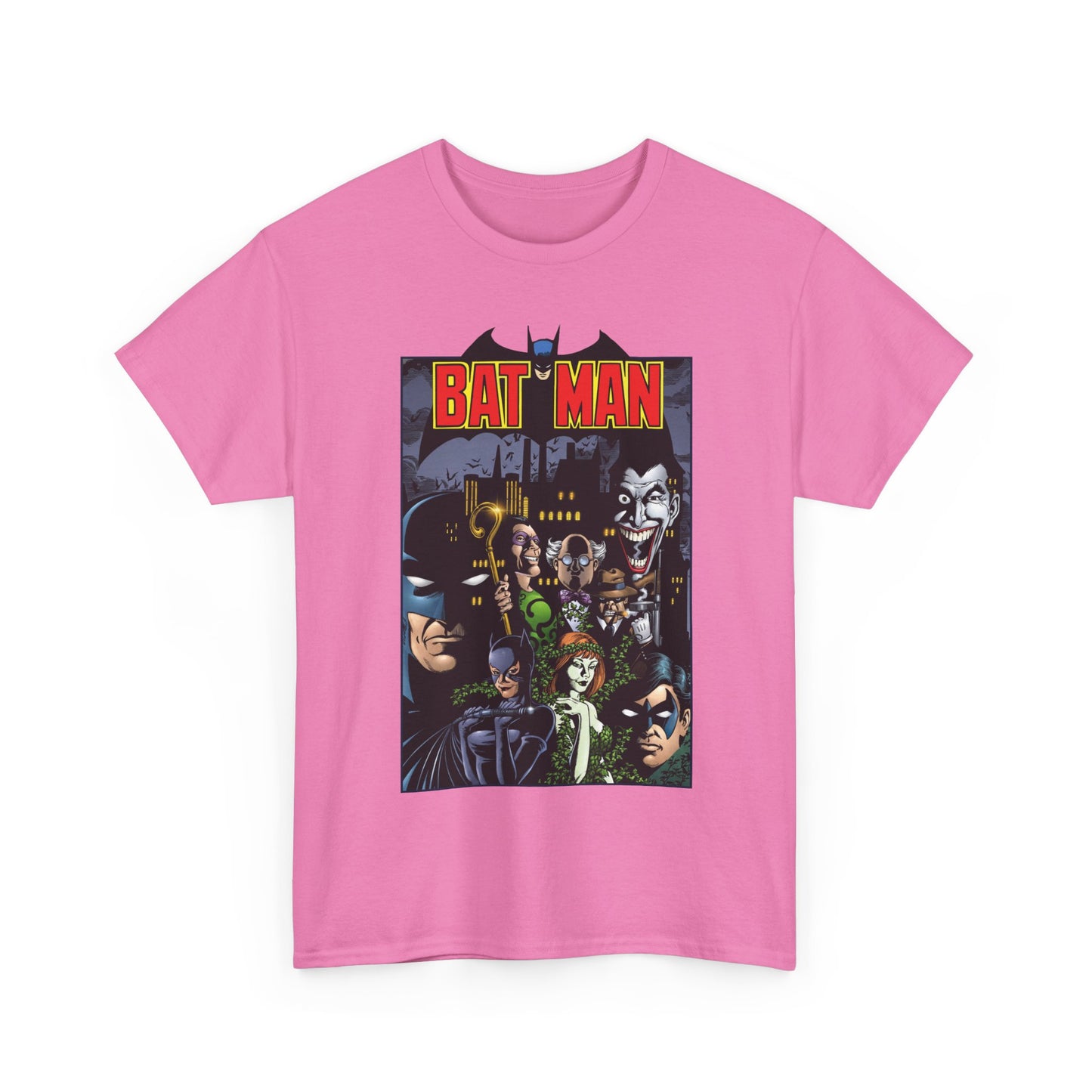 Batman T-Shirt - George Perez Art - Arkham Asylum - Joker, Catwoman, Poison Ivy, Riddler, Nightwing - DC Comics