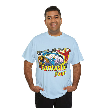 Fantastic Four T-Shirt - John Byrne Art - Reed Richards, Invisible Woman, Human Torch, The Thing - Marvel Comics