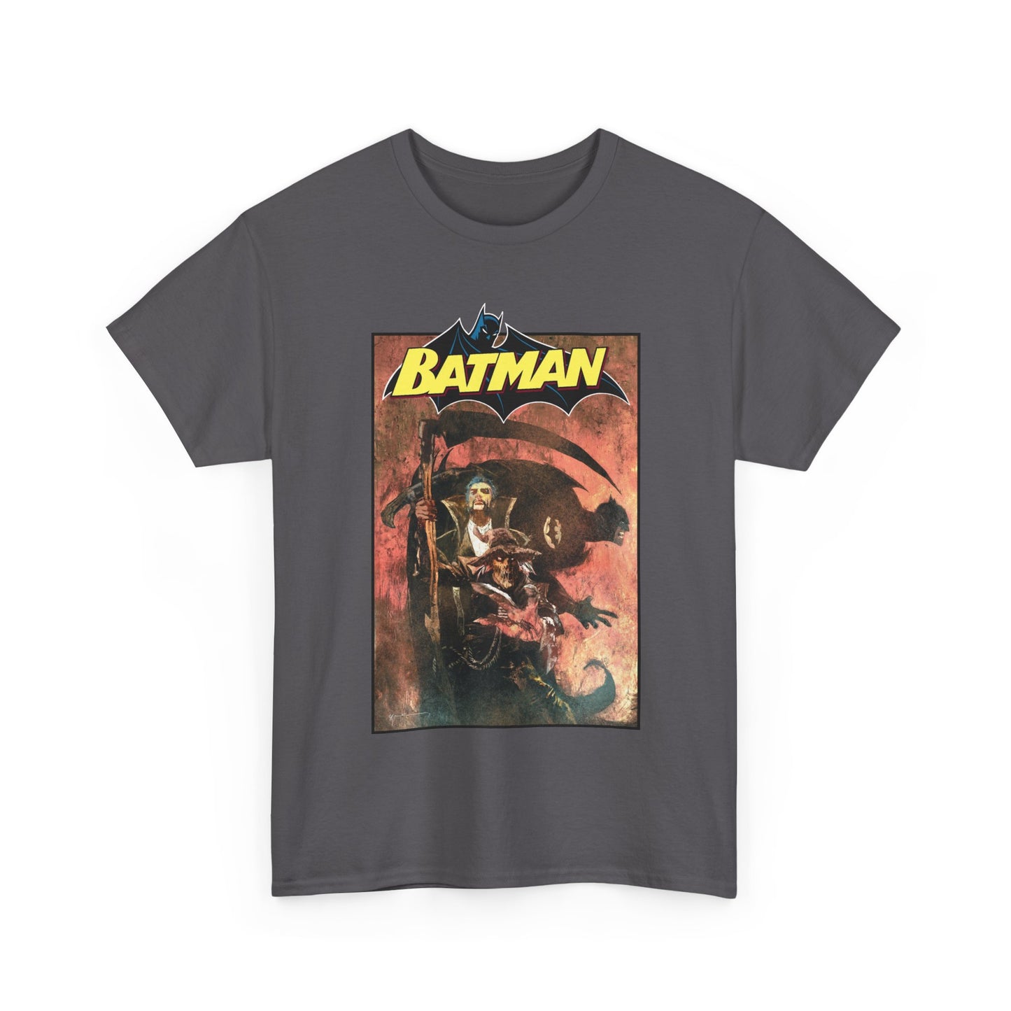 Batman T-Shirt - Bill Sienkiewicz Art - With Scarecrow & Ra's Al Ghul - DC Comics
