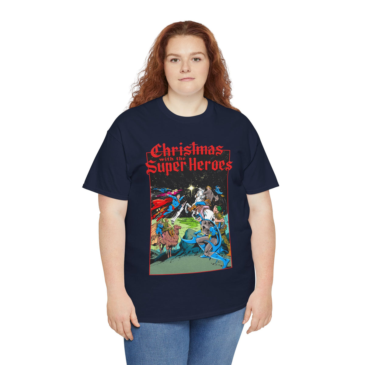 Christmas With the DC Super-Heroes T-Shirt - José Luis García-López Art - Superman, Batman, Jonah Hex, Legion of Super-Heroes - DC Comics