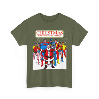 Christmas with the Superheroes T-Shirt - Nick Cardy Art - Superman Batman Captain Marvel Teen Titans Retro Festive Holiday Tee - DC Comics