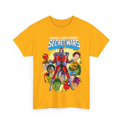 Marvel Super Heroes Secret Wars T-Shirt - Magneto, Captain America, Iron Man, She-Hulk, Hulk, Human Torch, Captain Marvel, Hawkeye - Marvel Comics