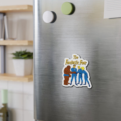 Fantastic Four Die-Cut Magnet - Hanna-Barbera Cartoon - Reed Richards, Invisible Girl, Human Torch, The Thing - Marvel Comics - 3", 4", 5", 6"