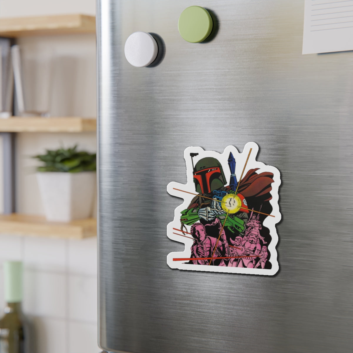 Boba Fett Die-Cut Magnet - Star Wars: The Empire Strikes Back - Bounty Hunter - Marvel Comics Art - 3", 4", 5", 6"