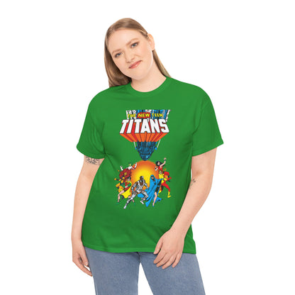New Teen Titans T-Shirt - George Perez Art - Robin, Wonder Girl, Cyborg, Raven, Starfire, Kid Flash - #10 Cover Art - DC Comics