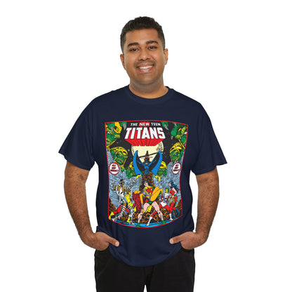 New Teen Titans T-Shirt - George Perez Art - #1 Splash Page - Robin, Starfire, Wonder Girl, Cyborg, Raven, Changeling, Kid Flash - DC Comics