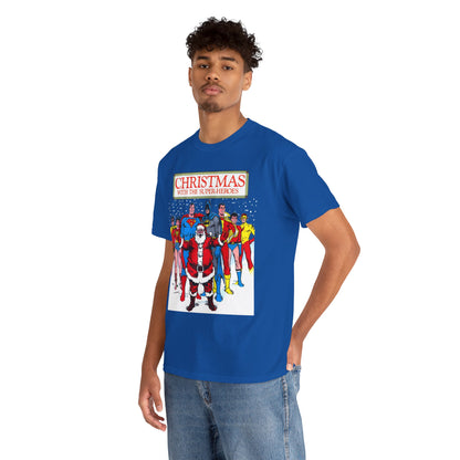 Christmas with the Superheroes T-Shirt - Nick Cardy Art - Superman Batman Captain Marvel Teen Titans Retro Festive Holiday Tee - DC Comics